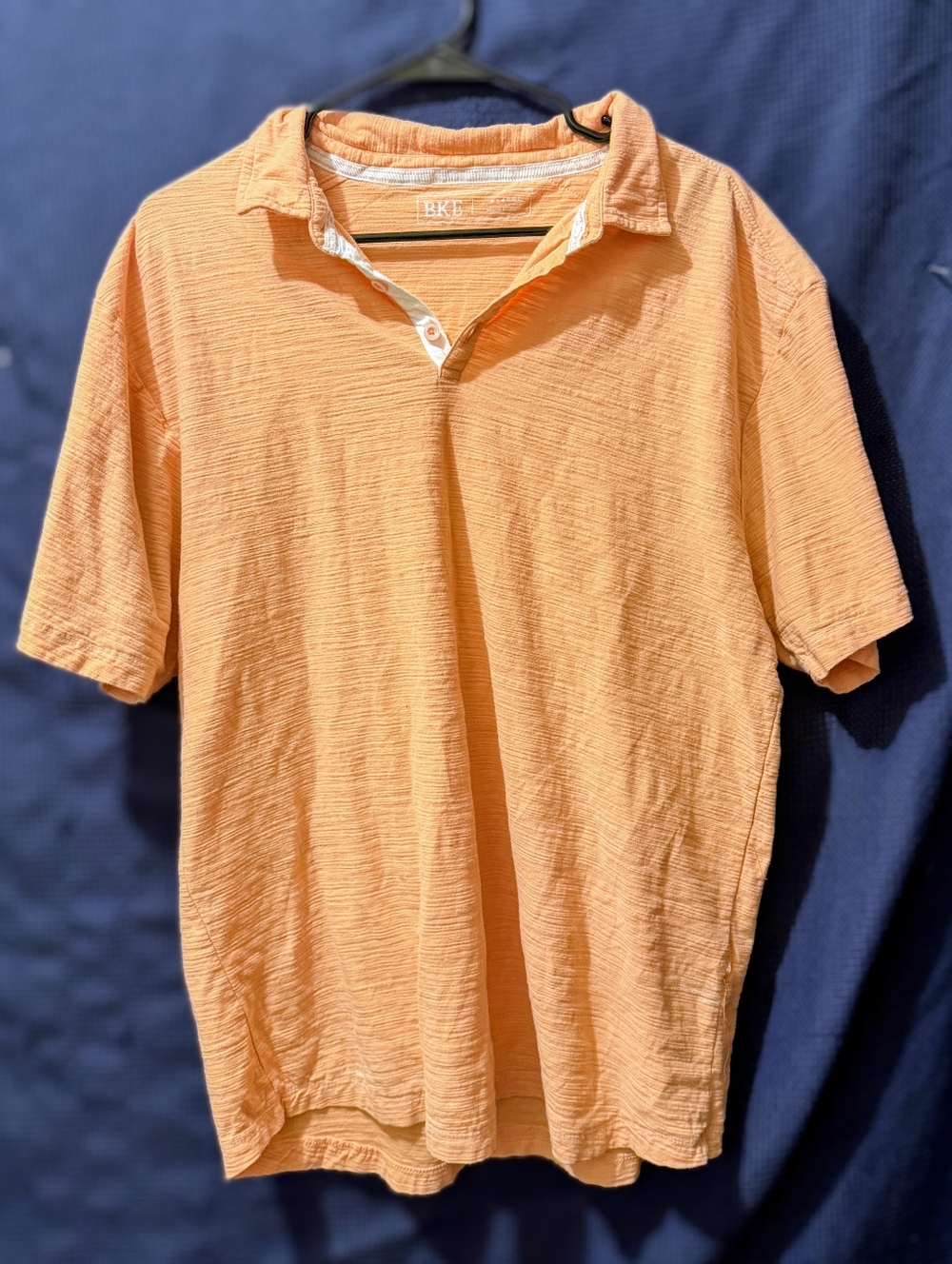 BKE Men's Light Orange Short-Sleeve Polo Sz XL